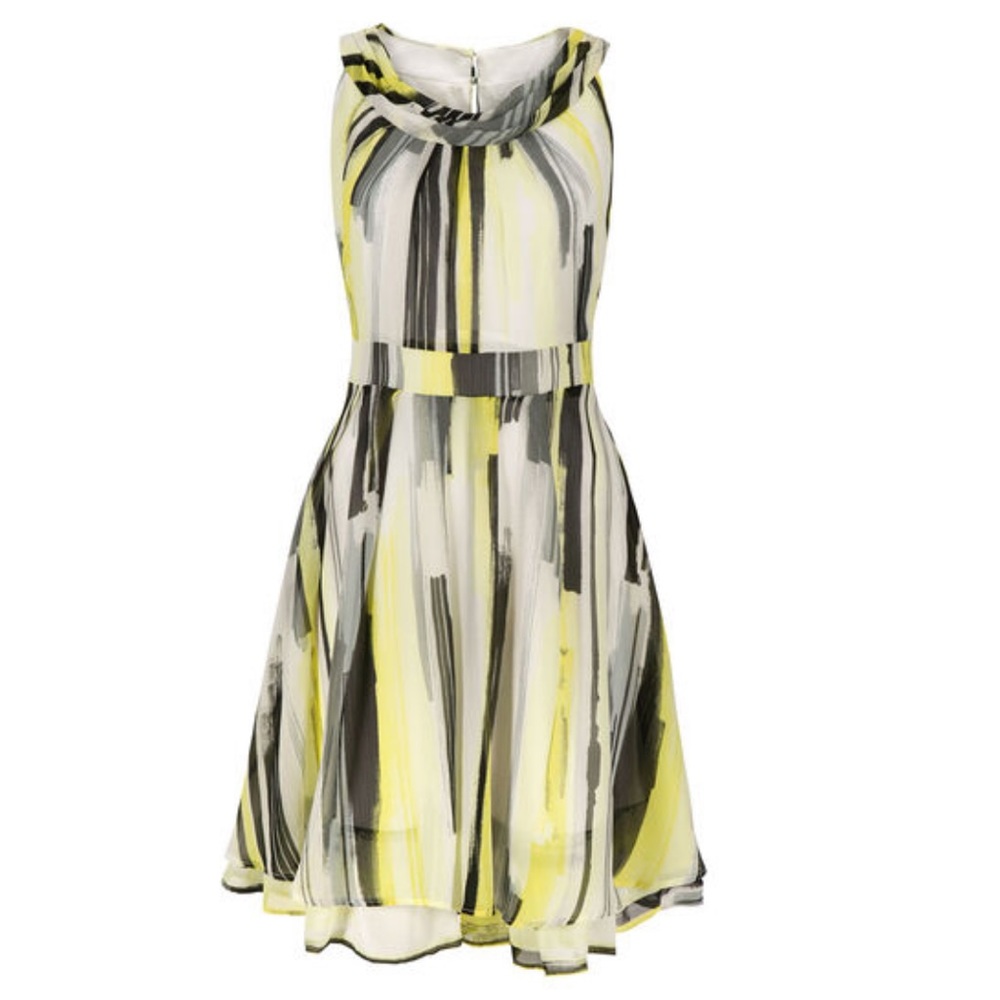 Smocked neck fit and flair dress